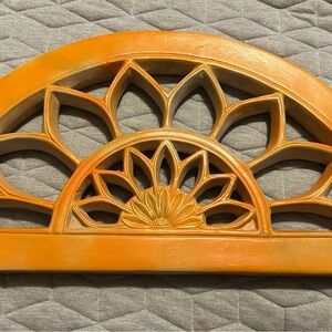 Sunburst Orange Wall Decor with flower